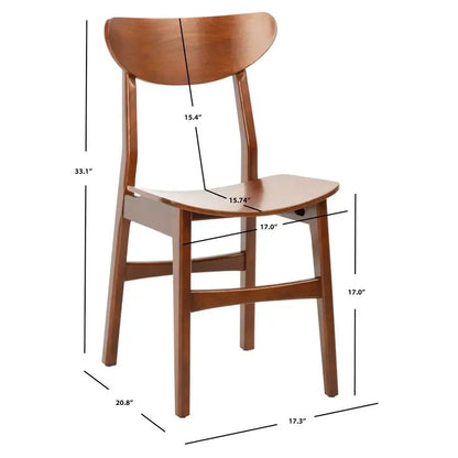 Cherry Retro Dining Chair Set of 2, Walnut