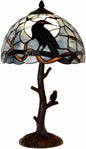 Raven Moonlight Stained Glass Table Lamp